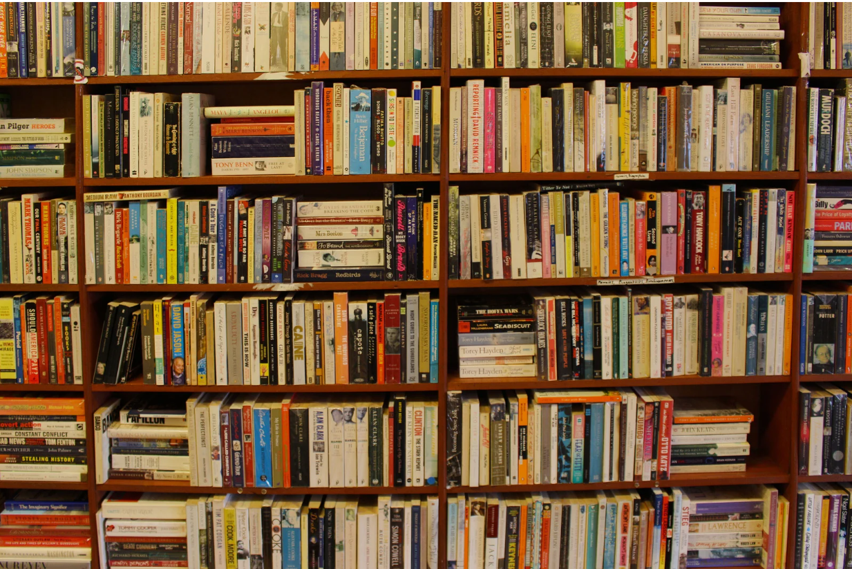 A bookshelf filled with books